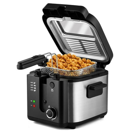 2.5L Electric Deep Fryer, 1500W Countertop Fryer with Adjustable Temperature Control, Removable Lid, Non-Stick Inner Pot, Easy to Clean – Ideal for Home Cooking