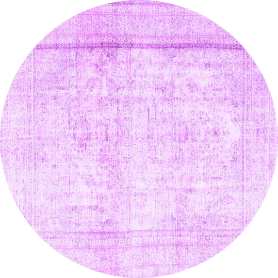Ahgly Company Indoor Round Persian Purple Traditional Area Rugs, 4' Round