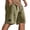 Army Green, variant on Mens Lounge Shorts Summer Elastic Waist Textured Relaxed Fit Straight Leg Knee Length Casual Shorts with Pockets