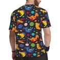 thumbnail image 2 of Wukai Dinosaurs in Space Print Men's Short-Sleeved Mesh T-Shirt,Quick-Dry Short Sleeve Workout T-Shirt-Large, 2 of 8