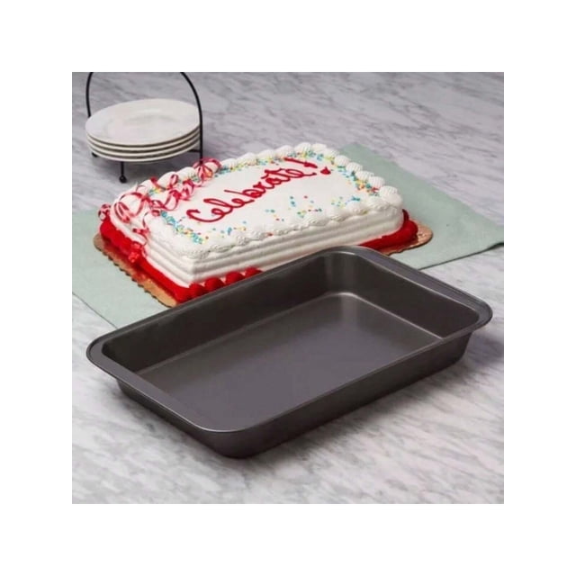 Charola Rectangular Antiadherente Para Hornear Pan, Pastel o Galletas de 34x24 cm.