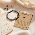 thumbnail image 3 of NICKSUN Cross Bracelet Gifts for Boys Men, Adjustable Obsidian Beads Bracelet Christian Religious Bapstim Jewelry Gifts for Son Grandson Teenage Teen Boys, 3 of 6