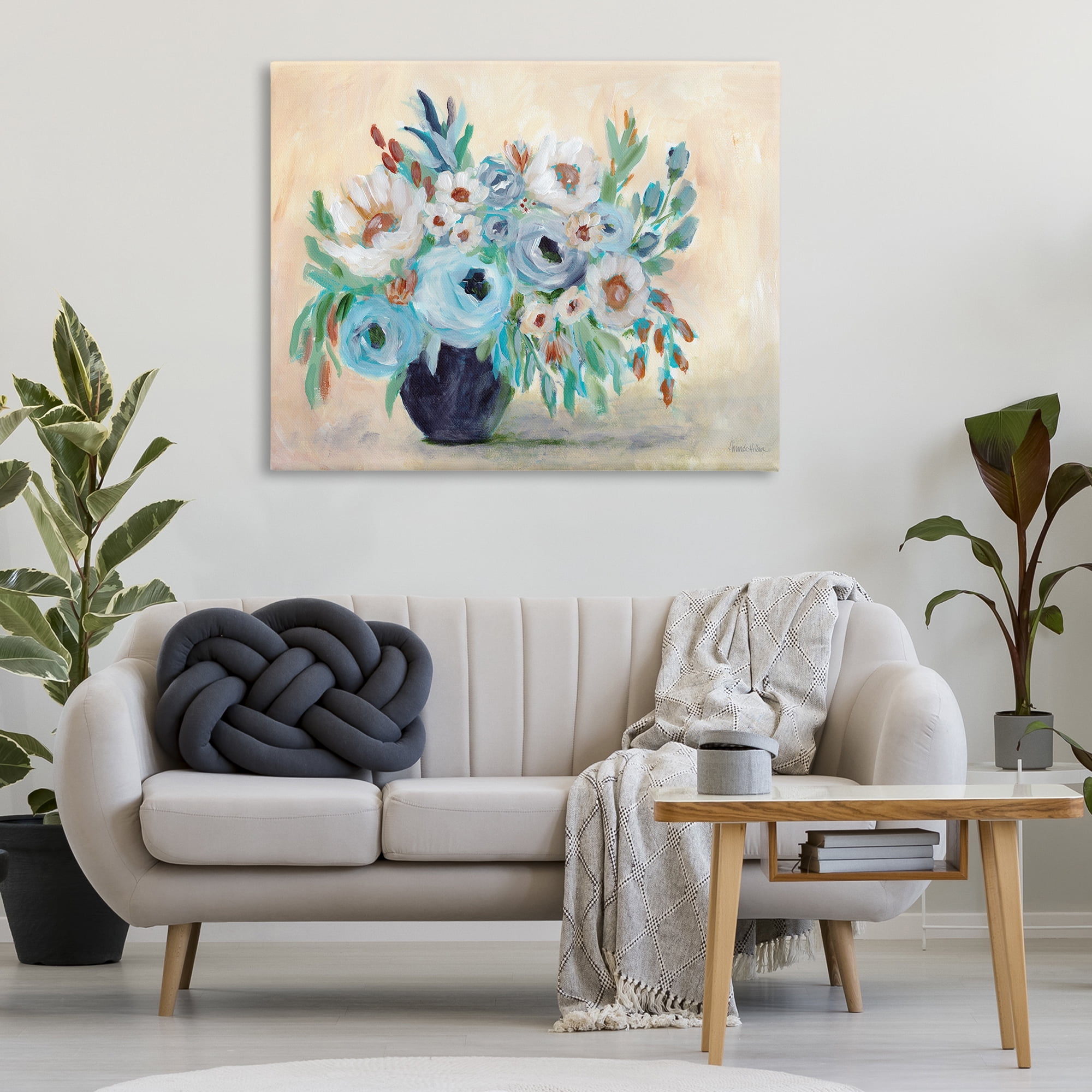 Stupell Industries Round Blooms Bouquet Botanical & Floral Painting Gallery Wrapped Canvas Art Print Wall Art, 48 x 36