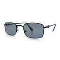 thumbnail image 4 of Retro Hipster Narrow Rectangle Metal Rim Dad Fashion Sunglasses [All Black], 4 of 8