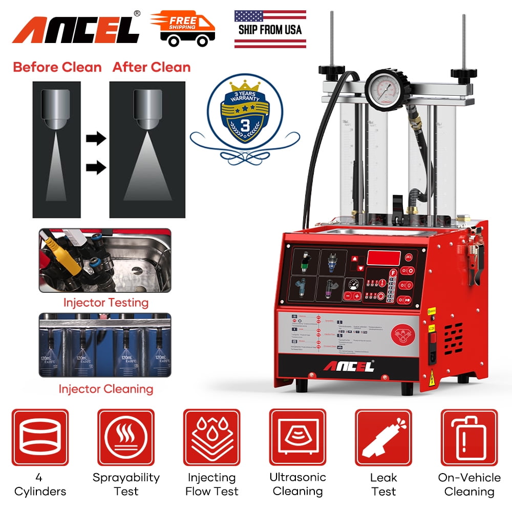 ANCEL AJ400 4 Cylinder Fuel Injector Cleaner Tester Automotive Injector