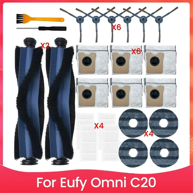Kit de Accesorios para Aspiradora Robot para Omni C20, Cepillo Lateral Principal, Filtro HEPA, Paño de Fregona, Bolsas para Polvo, Piezas de Repuesto