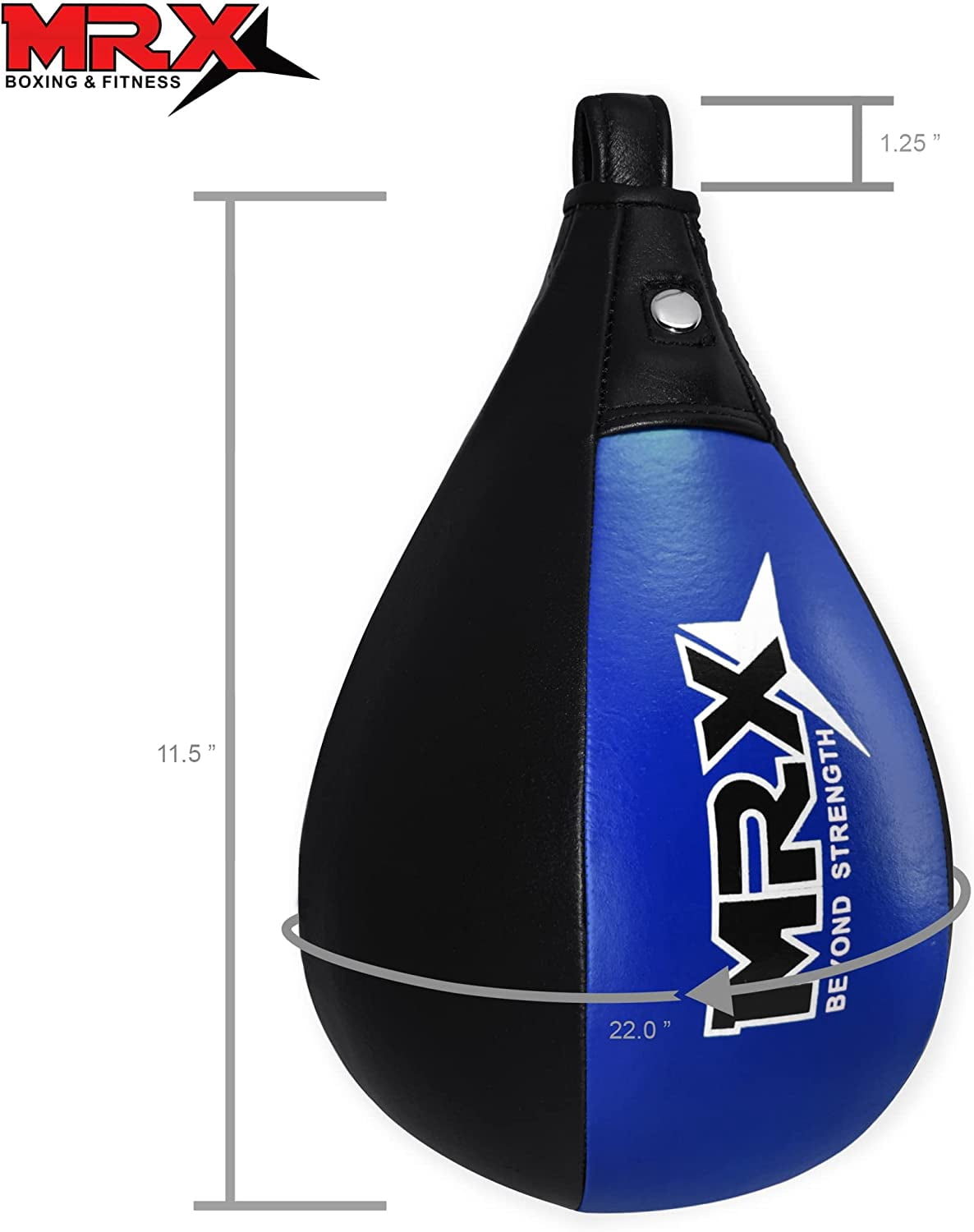 MRX Speed Punching Bags Genuine Leather MMA Training Speed Bag Muay Thai SpeedKills Punching, Dodge Striking Bag for Workout Pro Boxing Bag for Home Gym Kids, Men, Women Black Blue