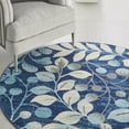 thumbnail image 6 of Nourison Tranquil Nature Navy 5'3" x ROUND Area Rug, (5 Round), 6 of 8