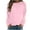 Pink, variant on VANLOFE Women's Solid Color Long Sleeve Sweatshirt O-Neck Sweatshirt for Women Women's Soft Warm Blue Sweatshirt M