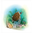 thumbnail image 3 of Ambesonne Ocean Duvet Cover Set, Sea Turtles Underwater, Twin, Green Brown, 3 of 3