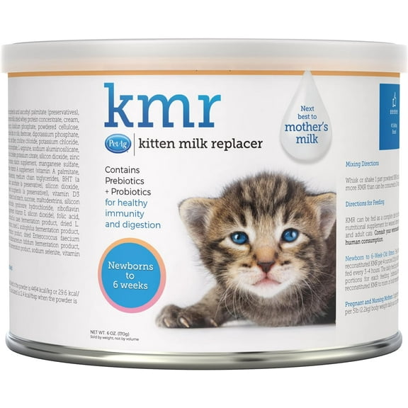KMR Natural Milk Kitten Formula Replacer Powder Cat Supplement 6 or 12oz PetAg