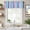 Purple Blue, variant on Navy Blue Stripe Farmhouse Short Window Curtain Valances, Geometric Grey White Vertical Striped Rod Pocket Kitchen Valances for Living Room Bedroom Bathroom Cafe 42" x 18"