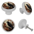 thumbnail image 7 of 4 PCS Black Crow Crystal Glass Round Cabinet Knob Drawer Pull Handle Glowing in The Dark for Kitchen, Cupboard, Dresser, Wardrobe, etc, 7 of 7