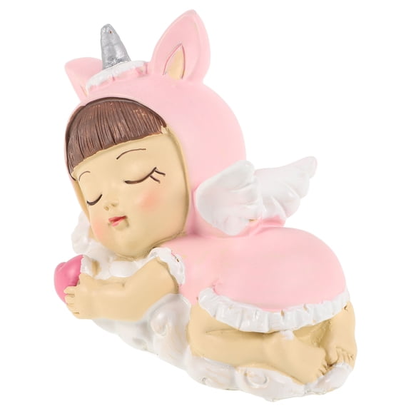 RENACLIPY Pink Resin Unicorn Fairy Cake Decoration for Home Use and Special Events