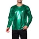 thumbnail image 1 of Camisetas de hombre INSPIRE CHIC de cuello redondo de manga larga brillante M Verde, 1 of 7