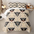 thumbnail image 2 of Homewish Halloween Baroque Devil Skull Twin Quilt Set, Dark Floral Blood Drip Twin Coverlet Set, Beige Gray Red, 2pcs 1 Bedspread and 1 Pillowcase, 2 of 7