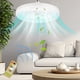 thumbnail image 5 of Hxlamzoo E27 Ceiling Fan With Lights Enclosed Low Fan Light Ceiling Light With Fan Hidden Electric Fan Delier Gimbal Lamp Three Color Dimming Summer essential, 5 of 9