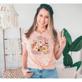 thumbnail image 2 of Let's Go Ghouls Groovy Funny Halloween Shirts For Little Girls and Women Peach Shirt Adult Large, 2 of 3