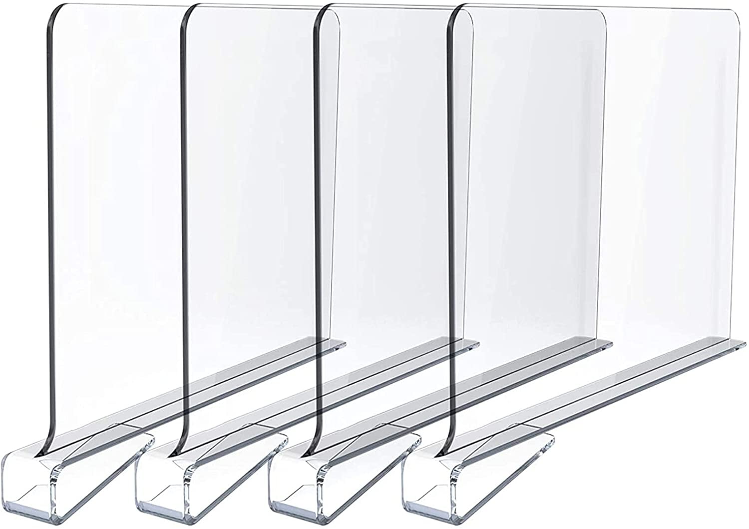  Cq acrylic 4PCS Shelf Dividers for Closets,Clear Acrylic Shelf  Divider for Wood Shelves and Clothes Organizer Purses Separators Perfect  for Kitchen Cabinets and Bedroom Organizer,Clear : Home & Kitchen
