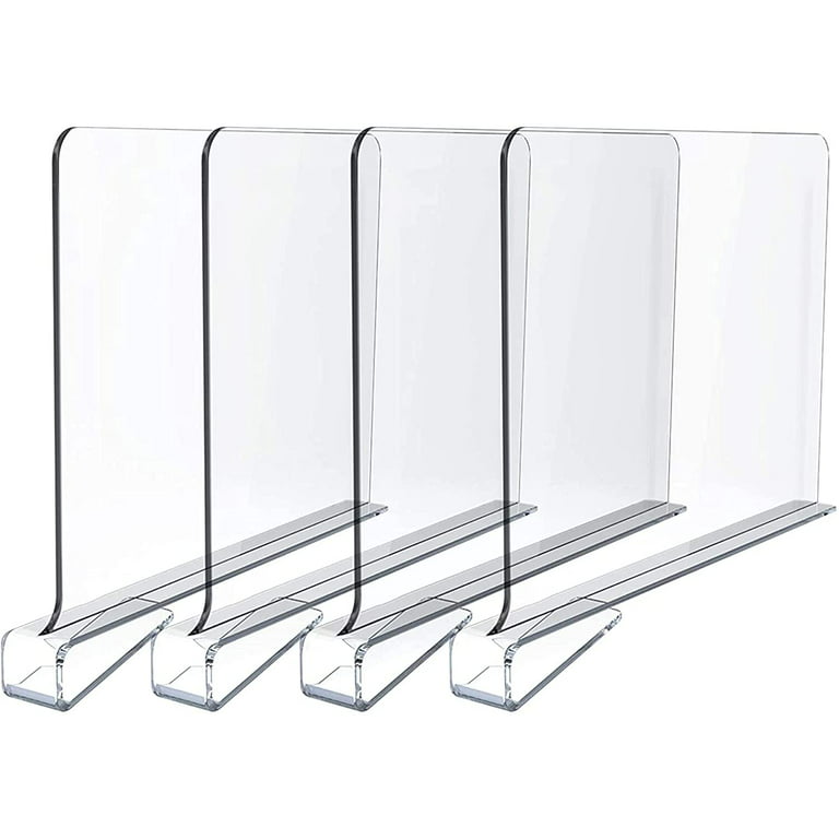HUBERT Shelf Divider Acrylic with Open End Solid Clear - 24 L x 6 W x 4 H