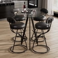 thumbnail image 7 of KATBOC Bar Stools Set of 4, Upholstered Counter Height Chair, Modern PU Leather Barstools with Footrest, for Kitchen Island, Dining Room, Bar, Black1, 7 of 7