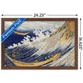 thumbnail image 3 of A Wild Sea at Choshi by Katushika Hokusai Wall Poster, 14.725" x 22.375", Framed, 3 of 3