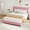 Pink, variant on KING Bed Frame with Upholstered Headboard and Wooden Slats Support, Heavy-Duty Platform Bed Frame with Adjustable Headboard, No Box Spring Needed, Easy Assembly, Noise Free Pink