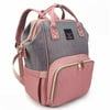 EZGO Large Diaper Bag Backpack Multifunction Waterproof Travel Shoulder Nappy Bag Pink&Gray