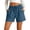 Blue, variant on Cotton Linen Shorts for Women Drawstring Elastic Waist Summer Bermuda Causal Shorts with Pockets, M