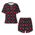 thumbnail image 5 of Wukai Red Rooster Women's Pajama Set,Short-Sleeve Top and Shorts with Elastic Waistband and Pockets for Loungewear, Yoga, and Casual Wear-Large, 5 of 8