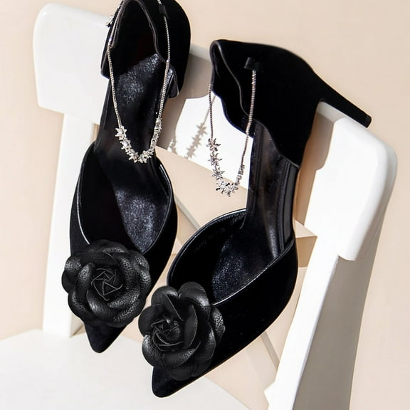 FRCOLOR  2 Pcs Shoe Clips for Flats Accessories Bride Women Decorations Women's Black