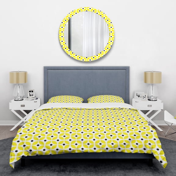 Designart 'Retro Geometric Design I' Mid-Century Modern Duvet Cover Set