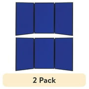 (2 pack) Quartet Show-It! Display System Three-Panel Display 72x36 Blue/Gray SB93513