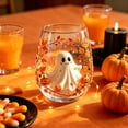 thumbnail image 6 of Halloween Wine Glasses, Pumpkin Ghosts Stemless Wine Glasses, Transparent Glass Cup, Cute and Spooky Halloween Glass Cup for Fall Home Decor, 6 of 8