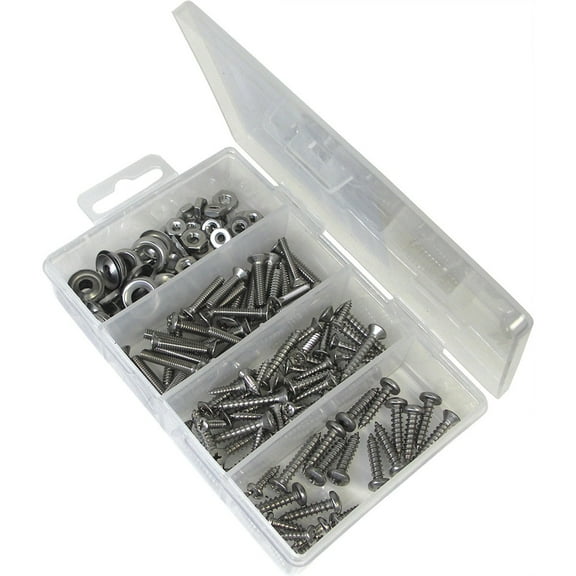 Shoreline Marine Stainless Steel Screw, Nut & Washer Kit 168 Pcs