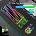 thumbnail image 3 of Juego de teclado y ratón inalámbricos Wolf T87 con carga inalámbrica y luminoso para juegos, 3 of 5
