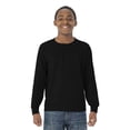 thumbnail image 1 of Jerzees Youth DRI-POWER Active Long Sleeve Crew T-Shirt, XL, Black, 1 of 8