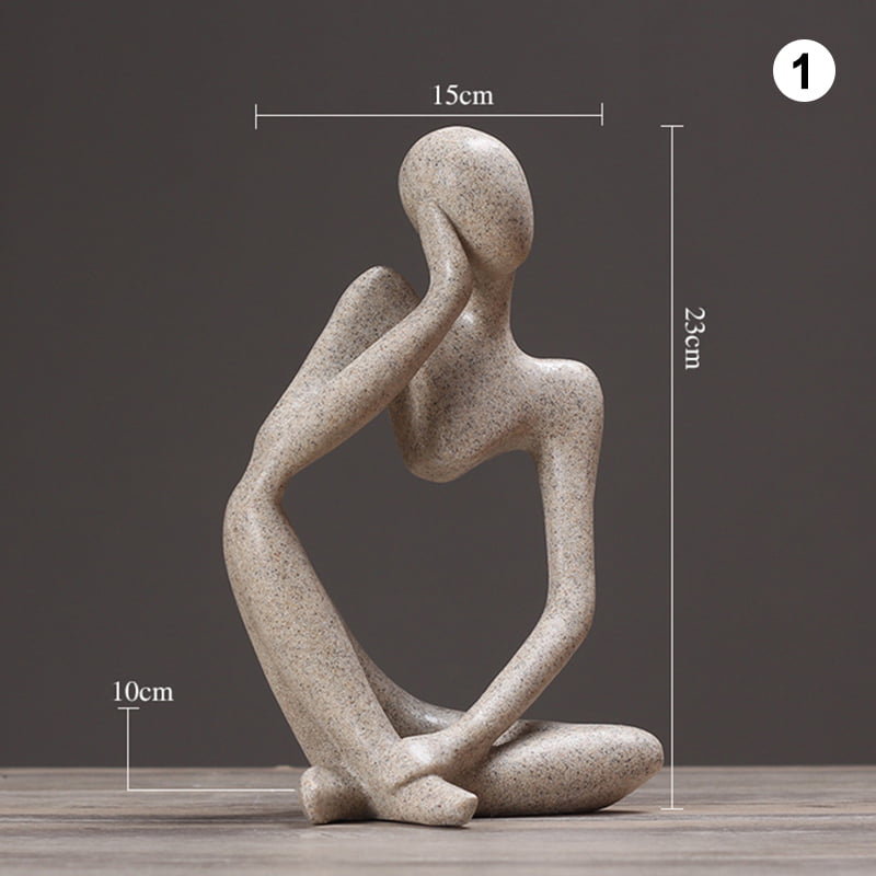 Abstract Figurines Thinker Sculpture Thinking Statue Resin Ornaments Home Decor