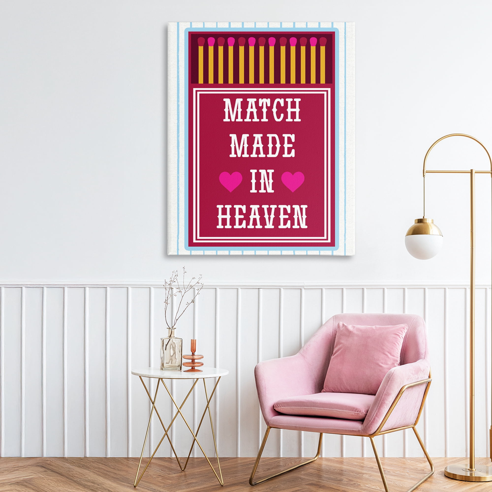 Stupell Industries Vintage Match Made In Heaven Canvas Wall Art, design by Lil' Rue