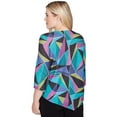 thumbnail image 3 of Alfred Dunner Womens Petite Abstract Stained Glass Top With Necklace, 3 of 4