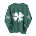 thumbnail image 3 of TaTaai Womens St Patricks Day Print Sweatshirt Long Sleeve Crewneck Casual Pullover Fleece Lined Holiday Top Gift, 3 of 6