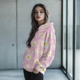 thumbnail image 2 of COEQINE Women's Hoodies Pullover Sweatshirts Oversized Long Sleeves Printing Soft Casual Cozy Fashion Y2K Sweatshirt Loose Lightweight Daisy Floral Pink Fall winter Outfits Clothes, L, 2 of 7
