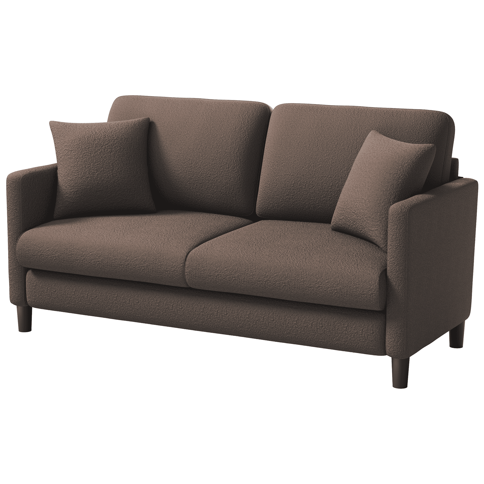 Neche 65" Sofa Couch for Living Room Office Small Space, Comfy Loveseat in a Box, Brown