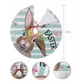 thumbnail image 7 of Spring Easter Bunny Christmas Tree Skirt 36 Inches Large Christmas Skirt Tree, Teal Striped Floral Botanical Tree Skirt Christmas Decorations for Fireplace Party Holidays Indoor Outdoor, 7 of 7