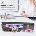 thumbnail image 2 of Allytech Galaxy A33 5G Case Cover, Soft TPU Back Cover with Ring Holder Stand Shockproof Anti-Scratch Slim Fit Bumper Phone Case for Samsung Galaxy A33 5G, Purple Flower, 2 of 4