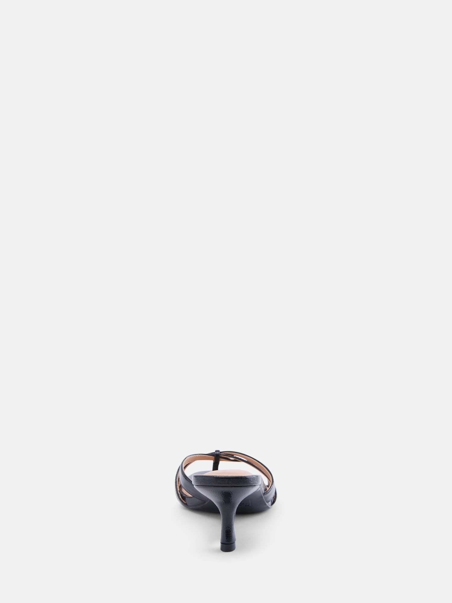 Time and Tru Women's Faux Leather Kitten Heel Mule Sandals