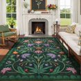 thumbnail image 4 of Boho Floral Washable 5x7 Area Rugs for Living Room, Grey/Beige Non Slip Rugs for Bedroom, Indoor Ultra-Thin Throw Dining Room Carpet for Under Table Entryway Kitchen Office(Grey/Beige,5x7), 4 of 5