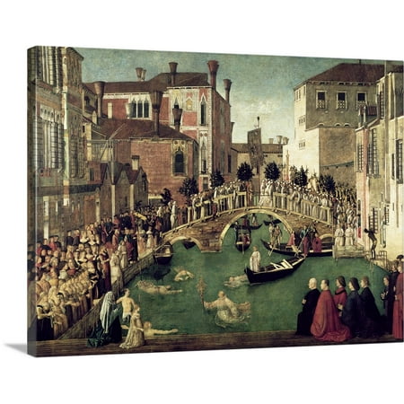 - Great BIG Canvas | Gentile (1429-1507) Bellini Premium Thick-Wrap Canvas entitled The Miracle of the Cross on San Lorenzo Bridge, 1500