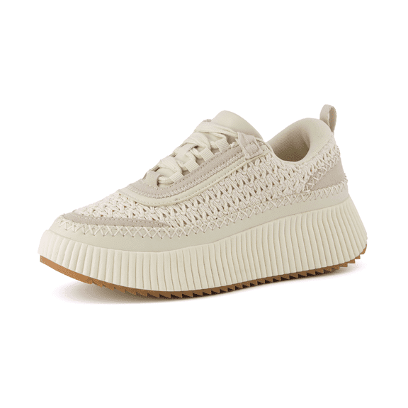 Cushionaire Women's Loop Lace up Woven Platform Sneaker Comfort Foam, Wide Widths Available