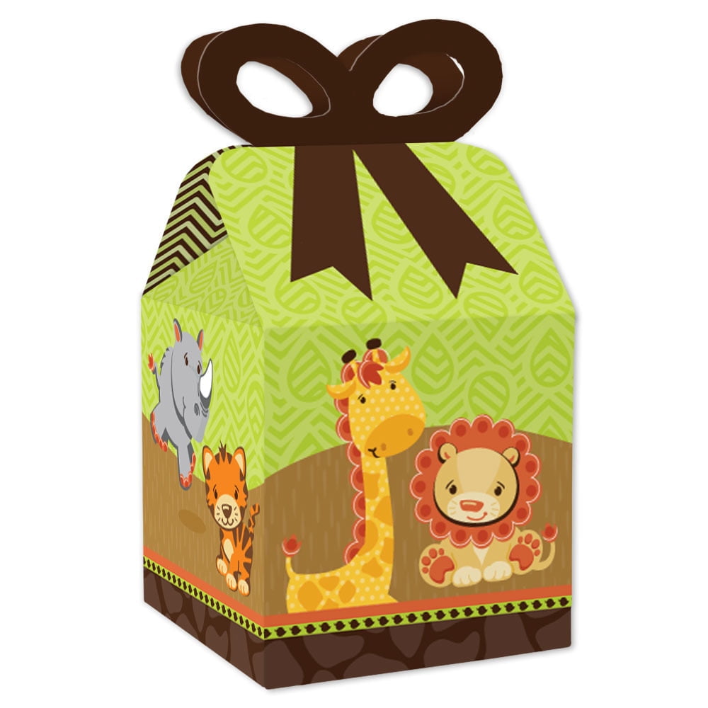 6 PARTY TREAT BOXES ZOO ANIMALS FAVOR GOODY BAG BIRTHDAY CARNIVAL SAFARI BOX 